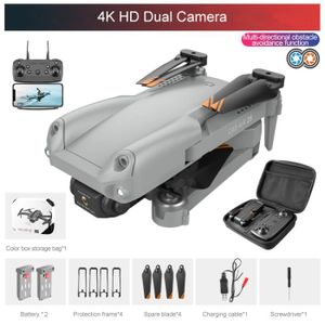 DRONE 4K double gris-2B - Drone Z608 Rc Hd Grand Angle, 