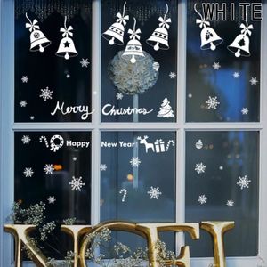 Fenêtre en verre fond blanc flocon de neige Noël Décoratif Autocollant Mural S