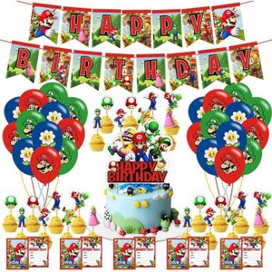 Deco Anniversaire Mario Decoration Anniversaire Mario Ballon Mario  Decoration Gâteaux Mario Bannière Joyeux Anniversaire Décor[1337] -  Cdiscount Maison