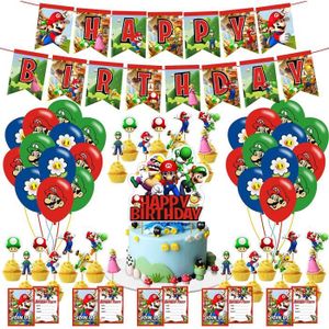 Deco Anniversaire Mario Decoration Anniversaire Mario Ballon Mario  Decoration Gâteaux Mario Bannière Joyeux Anniversaire Déco[u3316] -  Cdiscount Maison