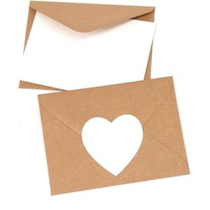 la Saint-Valentin HAKACC Lot de 100 mini enveloppes en papier kraft avec fermeture en forme de cœur pour Noël 