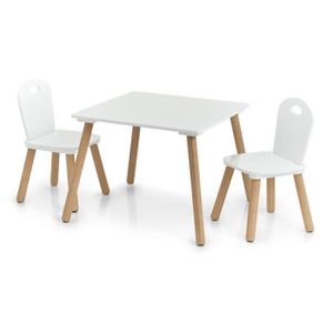 Kesper 17712 Table pour enfant avec 2 chaises Blanc 