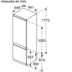 RÉFRIGÉRATEUR CLASSIQUE Réfrigérateur Combiné BOSCH KIV87NSF0 Blanc - Cong
