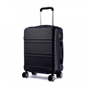 VALISE - BAGAGE KONO Valise plus Grande de Soute, Poignée Télescopique,Trolley Rigide ABS, TSA, Extensible, Extra léger, 4 Roues, 65cm, 65L, Noir