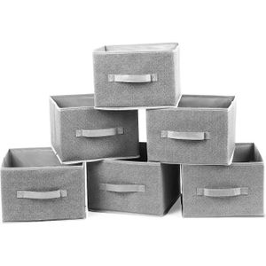 IDIMEX Lot de 2 boites de rangement en tissu gris foncé PACIFICO cube de  rangement pliable dim 27x27x27 cm, pour linge jouets vêtements pas cher 