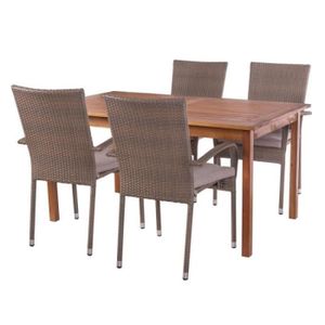 Salon De Jardin En Teck Effet Recycle Chamerolles 250 Achat