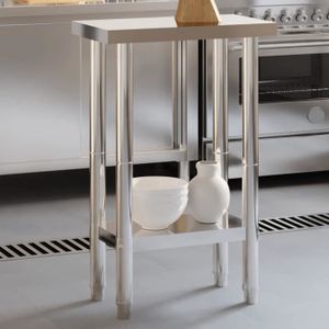 PLAN DE TRAVAIL Table de travail de cuisine 55x55x85 cm acier inoxydable Haute Qualité ZHU