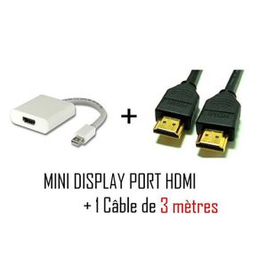 Câble DisplayPort vers HDMI 3M, Câble Adaptateur HDMI Mâle vers DP A874 -  Cdiscount Informatique