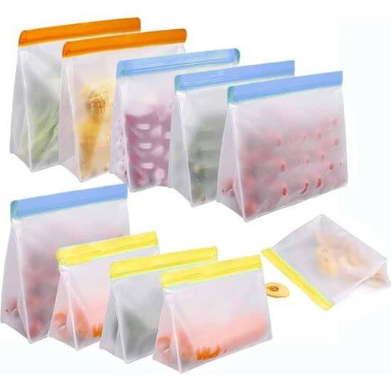 Kollea Lot De 14 Sac Congelation Reutilisable, Sac De Conservation Multifonction En 3 Tailles