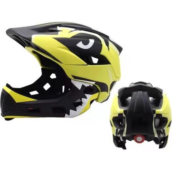 Casque Vélo Enfant 2-en-1 Full Face – VTT, BMX, Skate, Dirtbike Avec Mentonnière Amovible, 52-56 Cm, 5-10 Ans