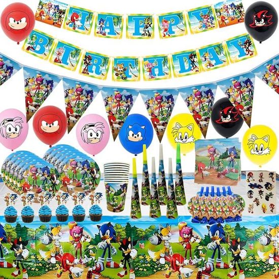 51 Pièces Vaisselle Anniversaire Gaming - Assiettes, Gobelets, Serviettes Et Nappe Pour Fête Enfant
