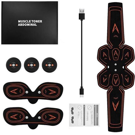 Appareil EMS Abdominal Yardenfun - Ceinture Stimulateur Musculaire Rechargeable Portable