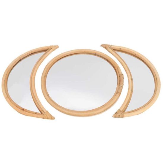 Weigudoc Lot 5 Miroirs Phase De Lune En Bois Style Nordique 3D - Décoration Murale Acrylique Boho