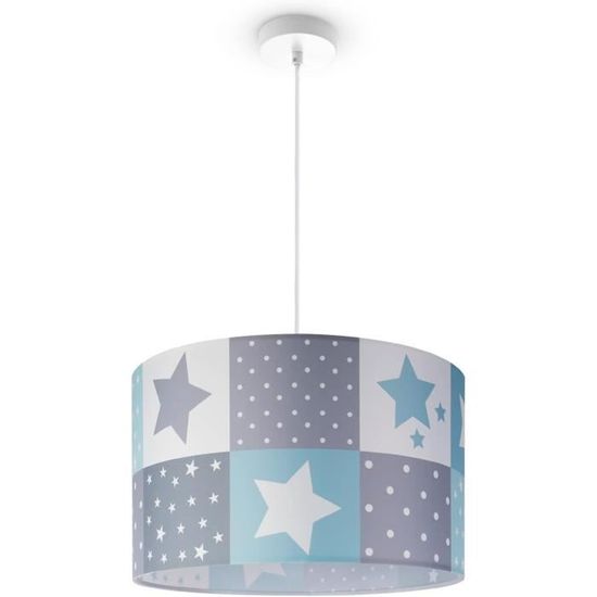 Relaxdays Lampe Chambre D’enfants, Abat-jour Rond, Suspension Motifs Coeur E27 Hxd 126 X 27 Cm Rose Et Blanc 84665766