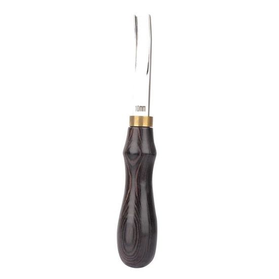 Smussatore Per Bordi In Pelle Con Lama In Acciaio Legato, Larghezza 1,3 Mm, Manico Nero