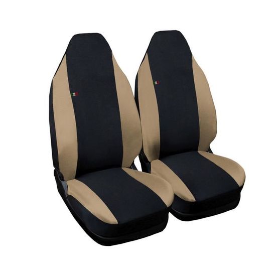 Funda Para Asientos De Coche Smart ForFour - Juego Completo Delantero Y Trasero | Tela Poliéster Negro Gris | Fabricado En Italia
