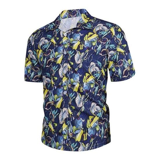 Chemise Hawaïenne Homme - Enlision - Manches Courtes Imprimé Floral - Viscose Légère - Taille S-4XL