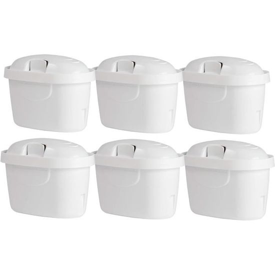 6 Filtres à Eau Compatibles Brita Maxtra+, Maxtra Plus, Mavea, Anna Duomax - Réduction Chlore, Goût, Métaux Lourds