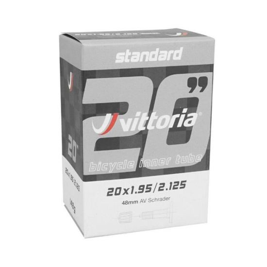 Chambre à Air Vittoria Standard – Valve Presta 48mm, Noir, Tailles Au Choix, Emballage Abîmé