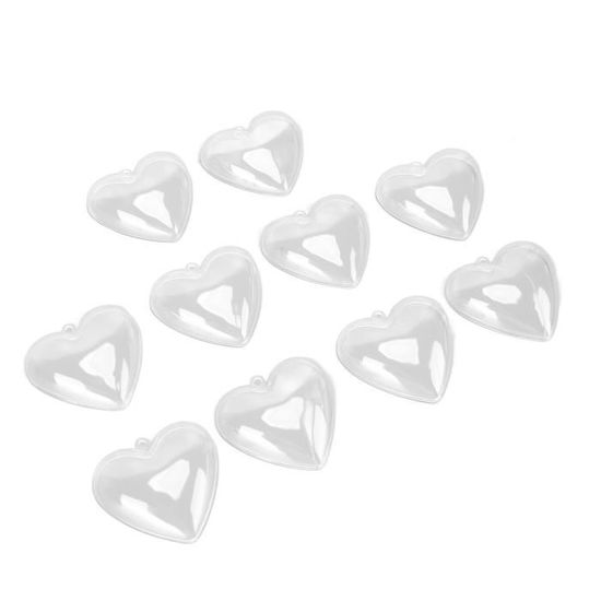 Jangostor Lot de 20 Boules d'ornements en Forme de cœur Transparent