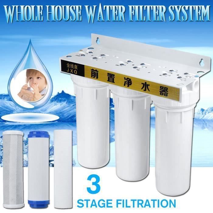 3-4 pouce Station de Filtration d'eau 3 Etapes Anti Impureté Filtre Purificateur Robinet Cuisine SCB58