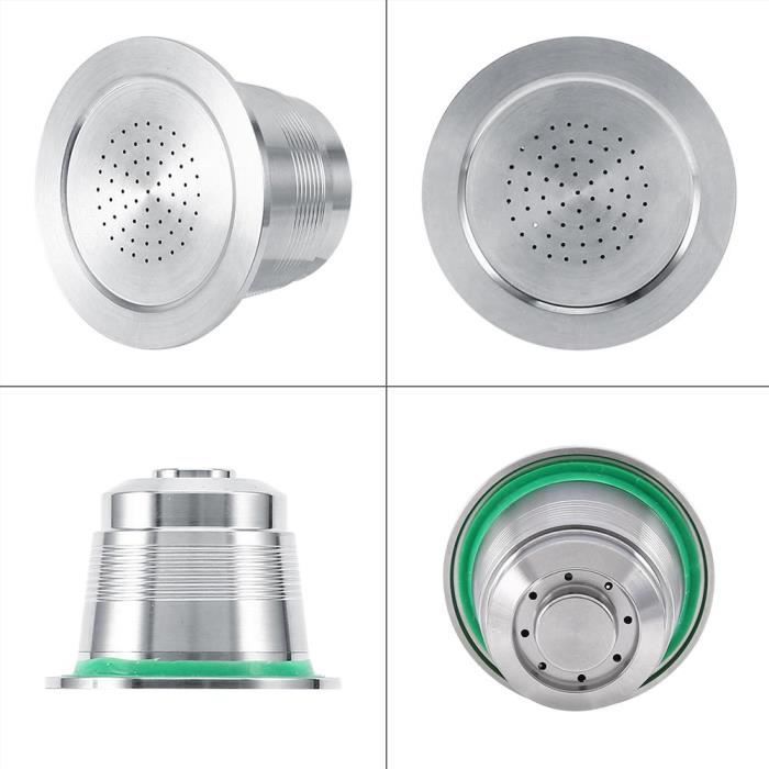 Tasse de capsule de café réutilisable rechargeable en acier inoxydable pour Nespresso Machine avec Cuillère