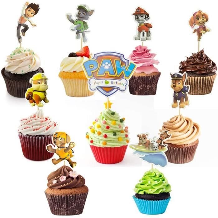 45 PCS Décoration Gâteau Animaux de la Foret en Bois Type de Chien Cupcake Toppers Animal Réutilisable Mignon Animaux Gâteau D[691]