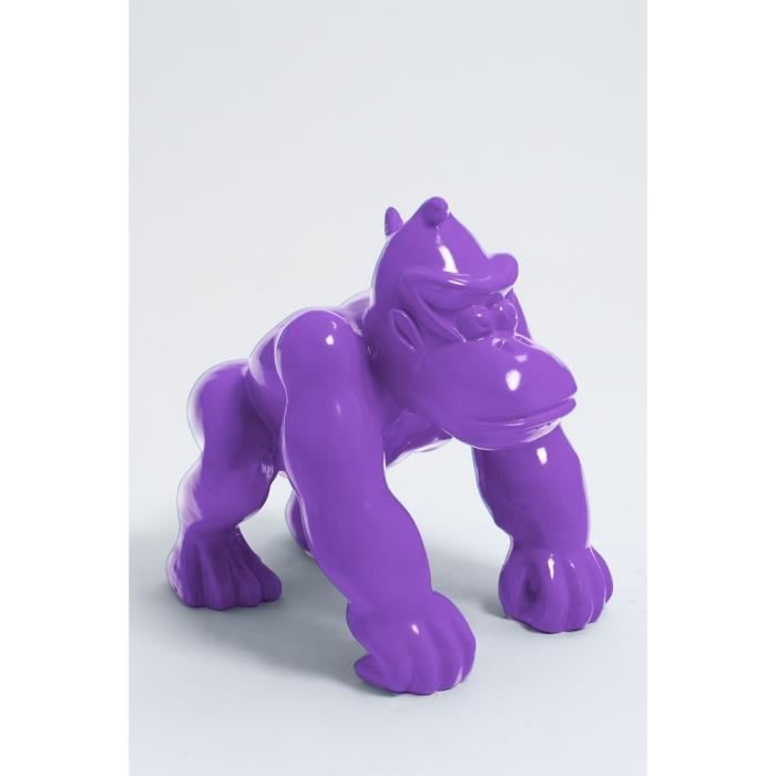 Statue singe gorille mini donkey kong taille S colori violet - LIKASI - 36cm -