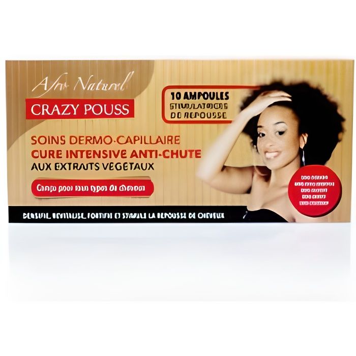 Ampoules Stimulatrice de Repousse 10 Ampoules Crazy Pouss, AFRO NATUREL