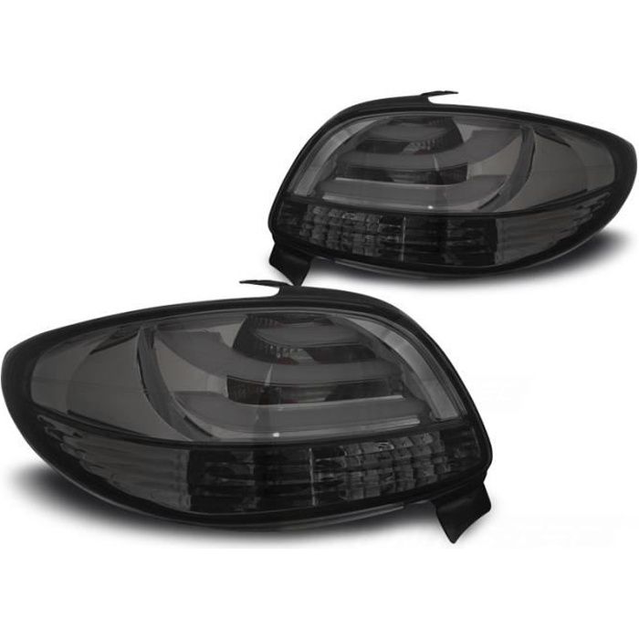 Paire de feux arriere Peugeot 206 berline 98-06 fume led LTI (E22)