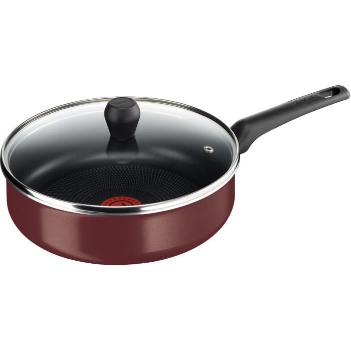 TEFAL Sauteuse + Couvercle ESSENTIAL ROUGE VELOURS 24 cm