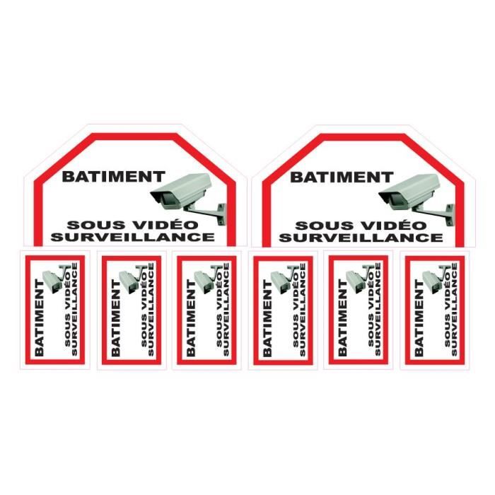 Lot de stickers vidéosurveillance -Batiment-