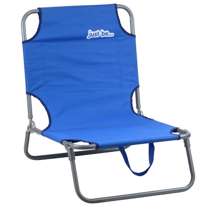 Chaise longue de jardin et de plage pliable just be...® – Bleu Foncé