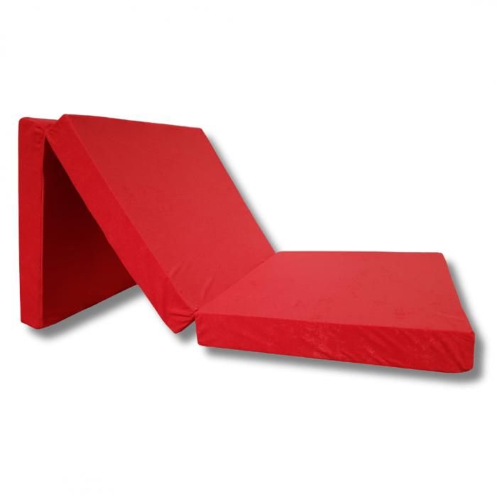 Matelas lit futon pliable pliant 195 x 65 x 8 cm choix des couleurs (Rouge)