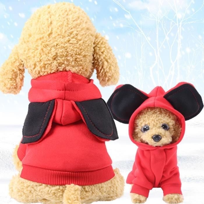Manteau Blouson,Hiver chaud chien vêtements doux coton quatre jambes sweats à capuche tenue pour petits chiens Teddy - Type b-XS