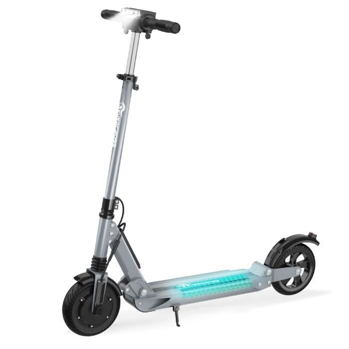 EVERCROSS E1 Trottinette Électrique Pliant Scooter Réglable 3 Vitesses Optionnelles Batterie 7.5Ah 350W Léger 8- Gris