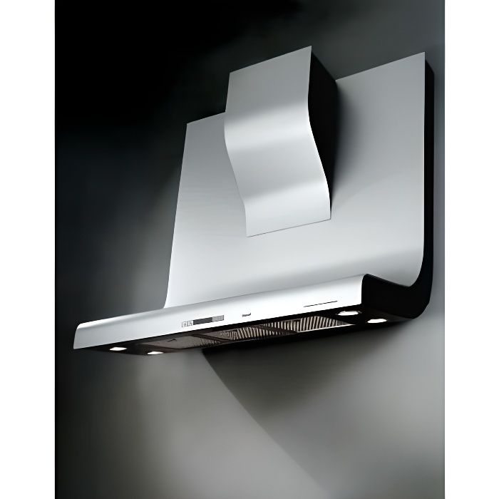 BROAN HD300ALU - Hotte Design PORSCHE - Evacuation et recyclage - Débit d'air en aspiration 900m3-h - 4 vitesses - Larg 90cm - Inox