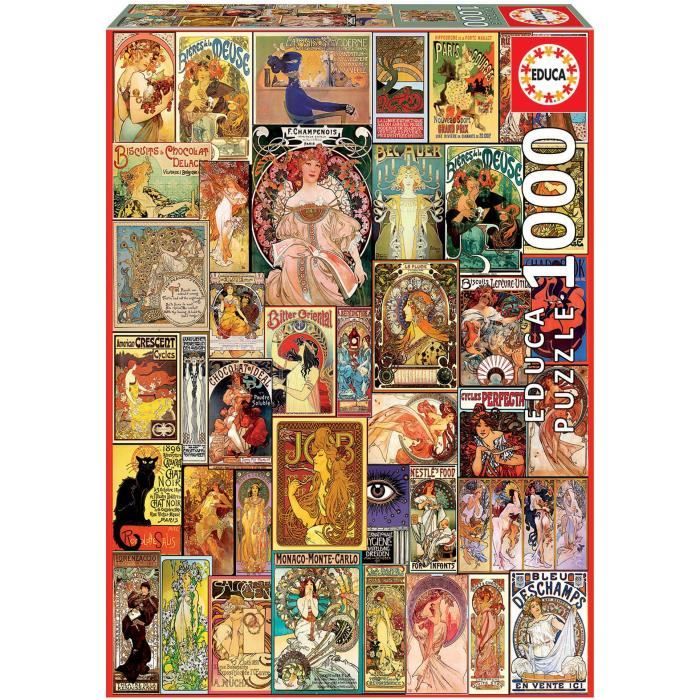 EDUCA - Puzzle - 1000 Collage art nouveau