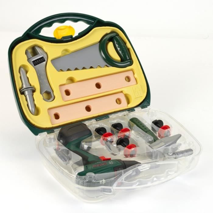 BOSCH - Jouet - Mallette à outils avec visseuse et accessoires pour Enfant