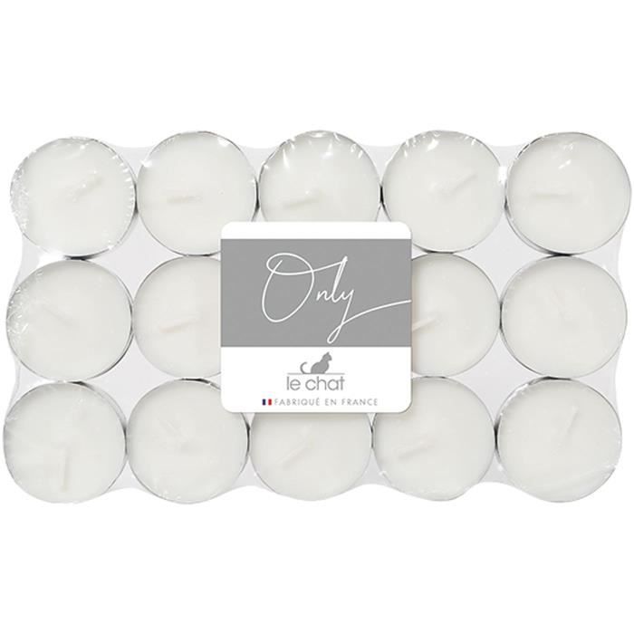 LE CHAT - Bougies chauffe plats blanc pack de 30 pieces
