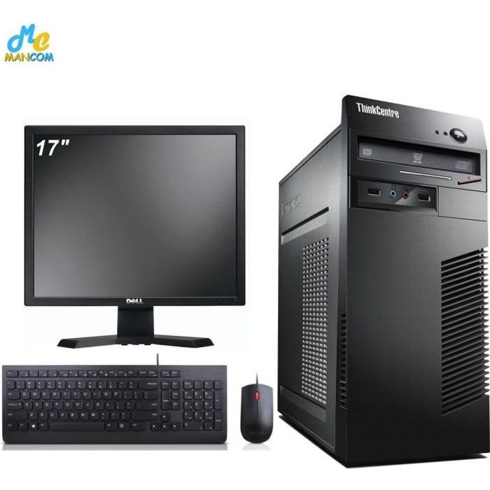 Ordinateur de Bureau Complet Lenovo thinkCentre M72 Pentium - 4go - 250go hdd- 17-- wifi