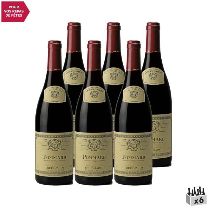 Pommard Rouge 2016 - Lot de 6x75cl - Louis Jadot - Vin AOC Rouge de Bourgogne - Cépage Pinot Noir
