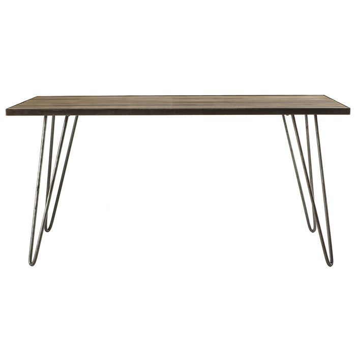 Miliboo - Table à manger industrielle rectangle bois métal ATELIER