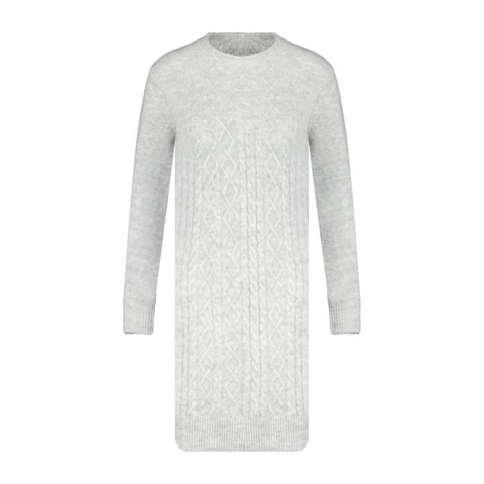 DEELUXE Robe pull en maille torsadée ANDRESSA Light Grey Mel