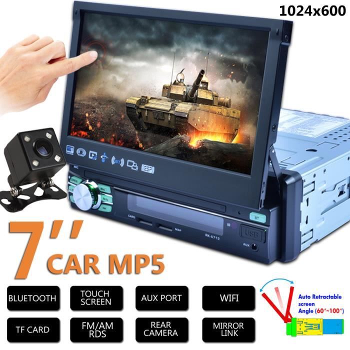 NEUFU 7" Autoradio GPS Bluetooth Navigation Voiture Stéréo Tactile Lecteur MP5 FM Multimédia Stéréo Caméra de Recul