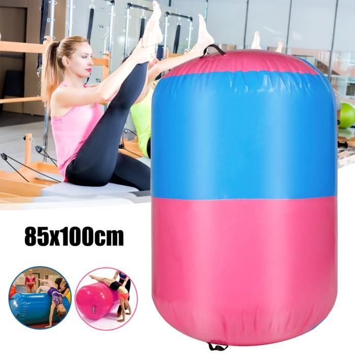 NEUFU Cylindre portatif gonflable de piste de baril d'air de gymnastique de rouleau d'air gonflable de remise en forme100x85cm