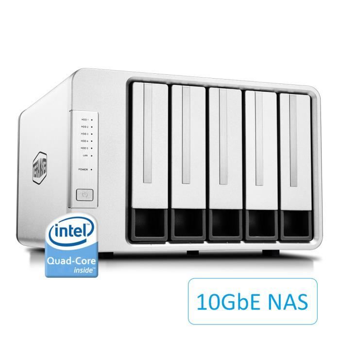TerraMaster F5-422 10GbE Serveur de Stockage en Nuage NAS Intel Quad-Core 1.5Hz Stockage réseau Plex Media Server (sans Disque)