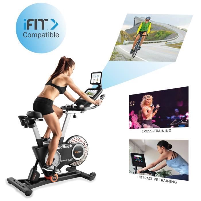 NORDICTRACK Vélo de Biking Grand Tour Pro Connecté iFIT/ Inclinaison de -10% à +10% / Écran tactile 10-