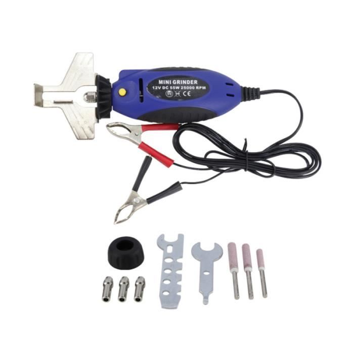 1 ensemble d'affûteur de tronçonneuse 12V Mini affûteur électrique bleu pour CHAINE TRONCONNEUSE - GUIDE POUR TRONCONNEUSE
