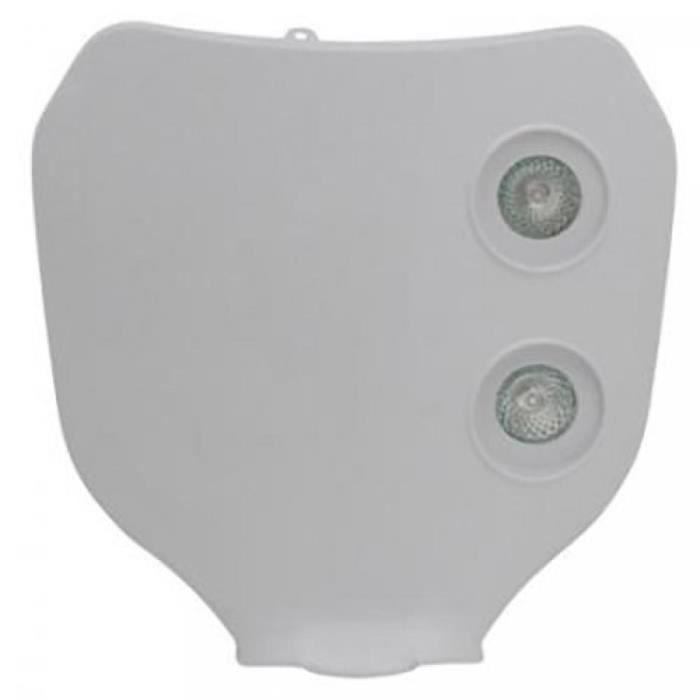 Plaque phare blanche double optique halogène vertical Replay pour moto 50 à boite
